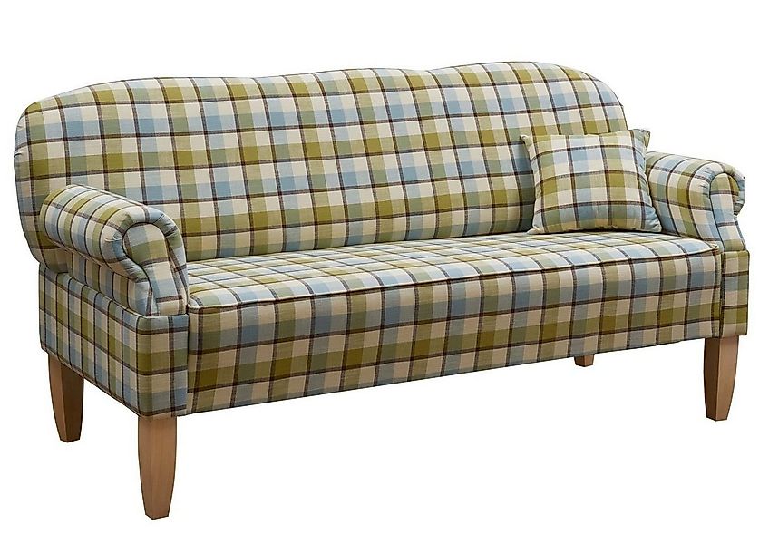 Massivmoebel24 Sofa, Küchensofa 188x78x97 hell kariert EDINBURGH günstig online kaufen