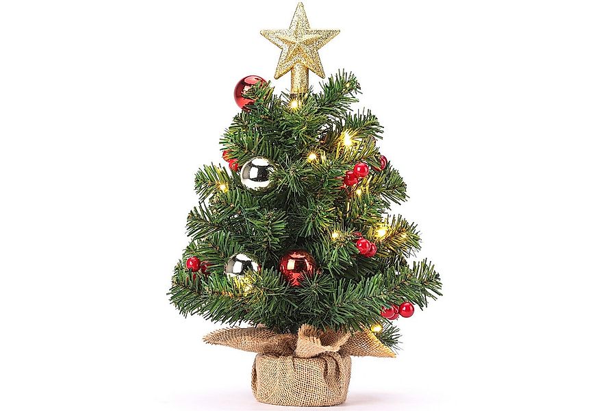 Yorbay Künstlicher Weihnachtsbaum Mini Weihnachtsbaum mit warmweiß LEDs, 8 günstig online kaufen