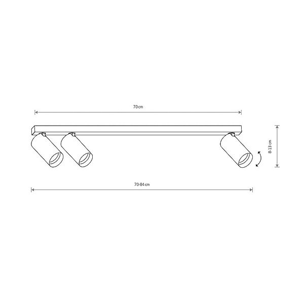 Deckenstrahler Mono III, 3-flammig, weiß, 84 cm lang, GU10 günstig online kaufen