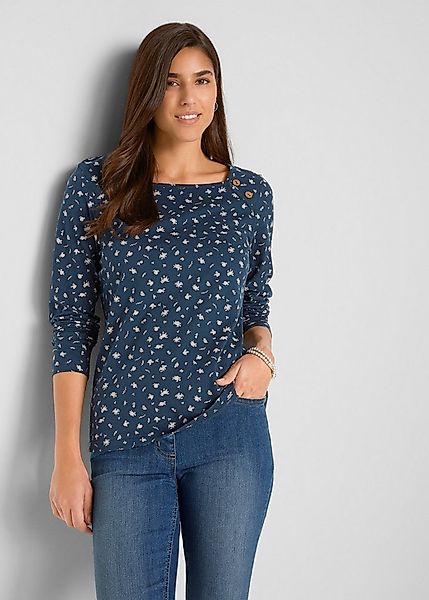 bonprix Langarmshirt mit All-Over Print günstig online kaufen