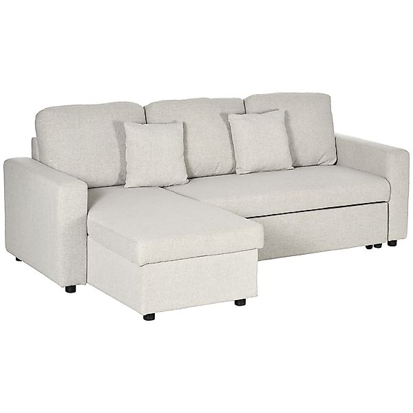 HOMCOM Ecksofa mit Bettfunktion, Eckcouch inklusive 2er-Sitz Sofa, Einzelbe günstig online kaufen