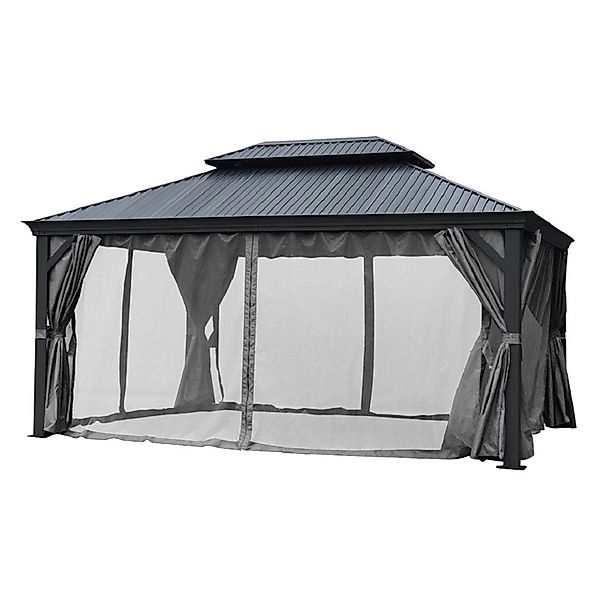 Jet-Line Gartenpavillon Bagdad aus Alu mit Festem Metalldach 3,65 x 3,65 Me günstig online kaufen