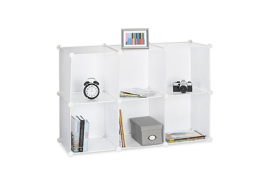 relaxdays Steckregal Regalsystem 6 Fächer, weiß günstig online kaufen