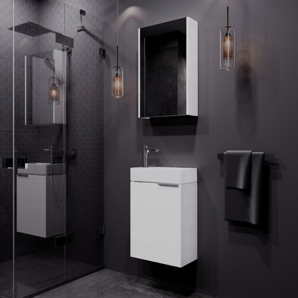 Planetmöbel Badmöbel-Set Badmöbel-Set 40cm mit Spiegelschrank günstig online kaufen