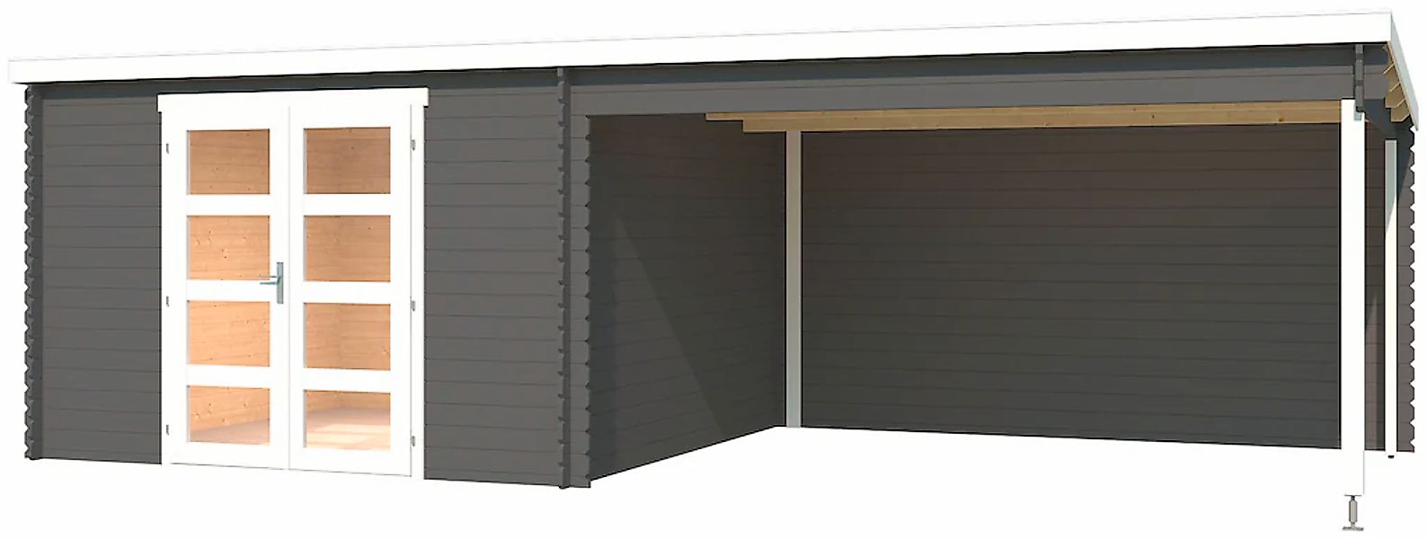 LASITA MAJA Gartenhaus "New Orleans, Carbongrau" mit Anbau günstig online kaufen