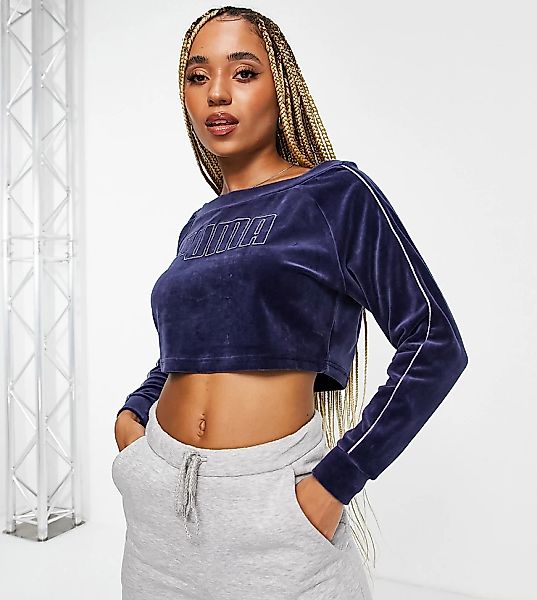 PUMA – Icons 2.0 Fashion – Sweatshirt mit Rundhalsausschnitt in Marineblau günstig online kaufen