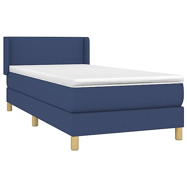 vidaXL Boxspringbett mit Matratze Blau 90x200 cm Stoff 3130087 günstig online kaufen