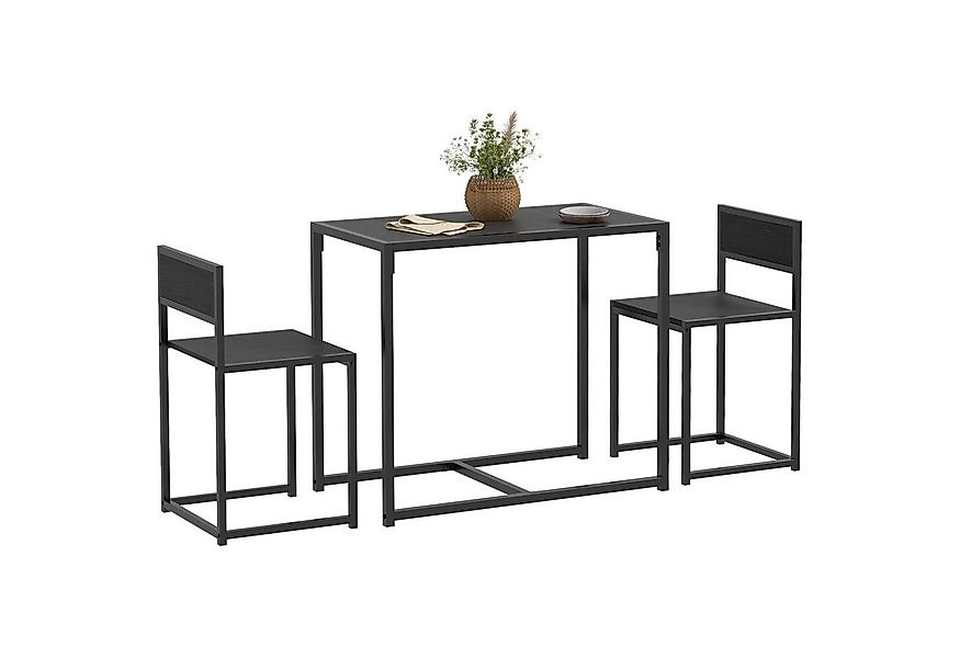 HOMCOM Essgruppe Esstisch Set, (Küchentisch, Esstisch mit 2 Stühlen, 3-tlg. günstig online kaufen