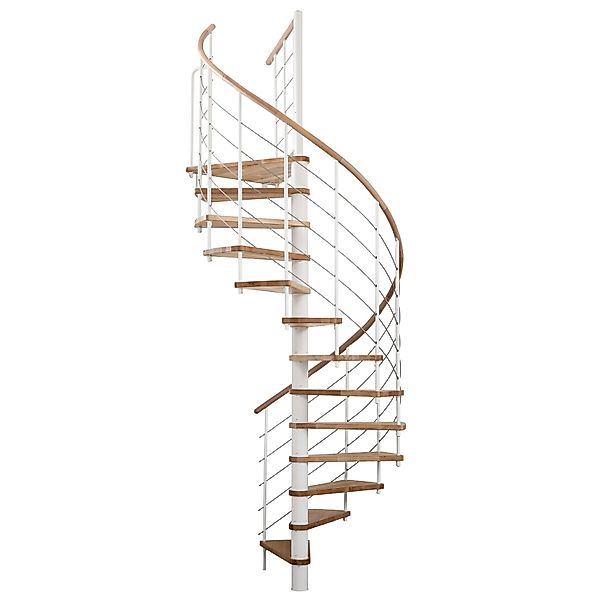 Minka Spindeltreppe Venezia Buche Weiß Ø 120 cm Geschosshöhe bis 305,5 cm günstig online kaufen