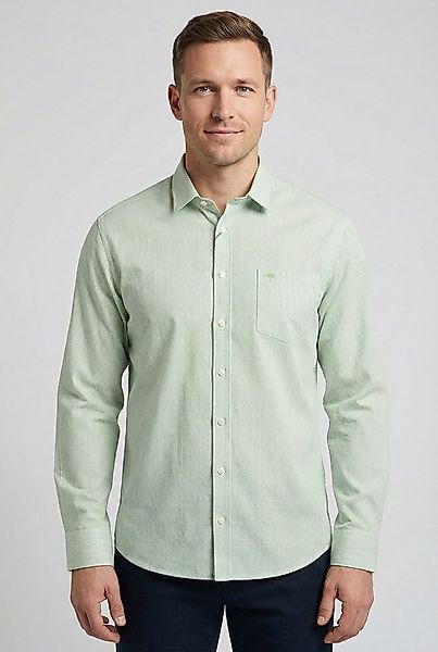 FYNCH-HATTON Langarmhemd normale Passform, Struktur-Print, mit Brusttasche günstig online kaufen