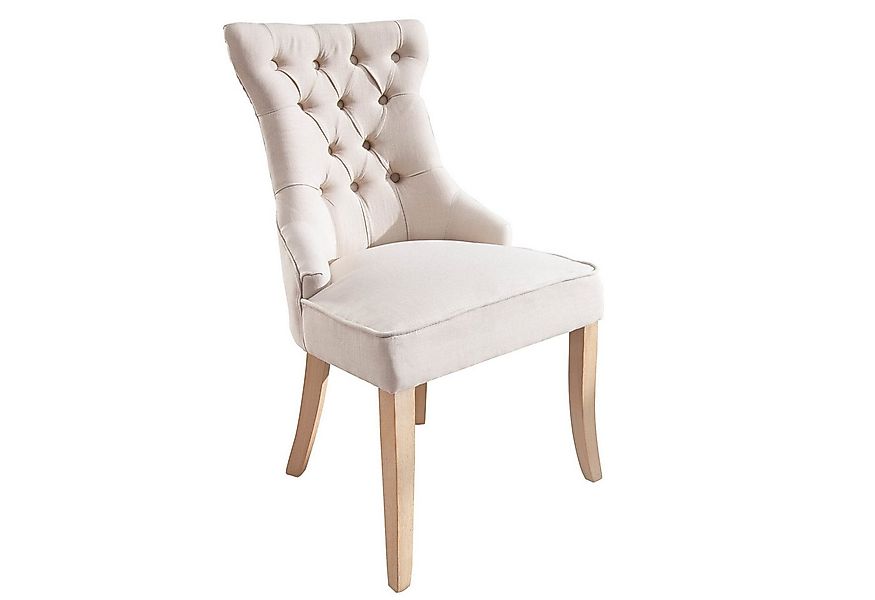 riess-ambiente Polsterstuhl CASTLE 96cm beige, Esszimmer · Leinen · Holz · günstig online kaufen