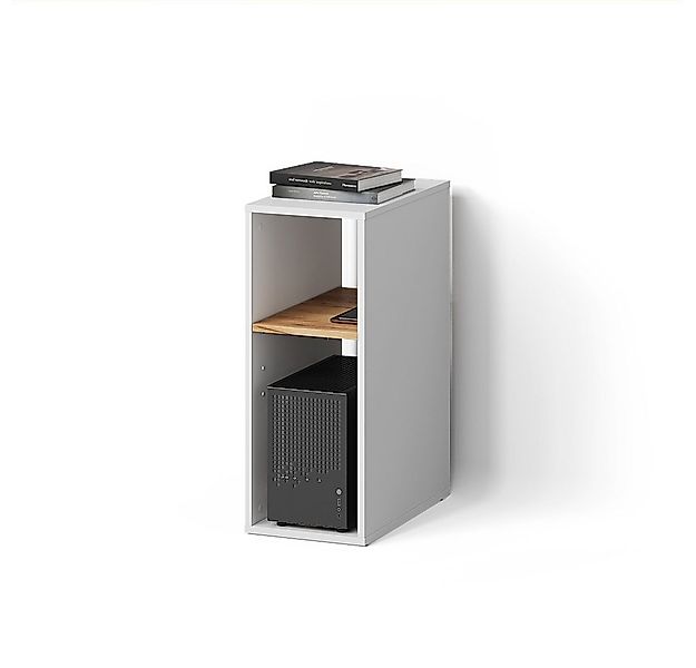 Livinity® PC-Schrank Lorena, Weiß/Goldkraft Eiche, 28.5 x 72 cm mit 2 Fäche günstig online kaufen