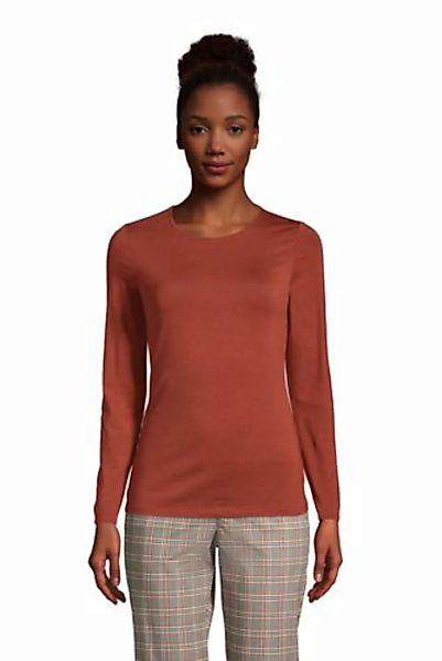 Shirt aus Baumwoll/Modalmix, Damen, Größe: M Normal, Rot, by Lands' End, Ro günstig online kaufen