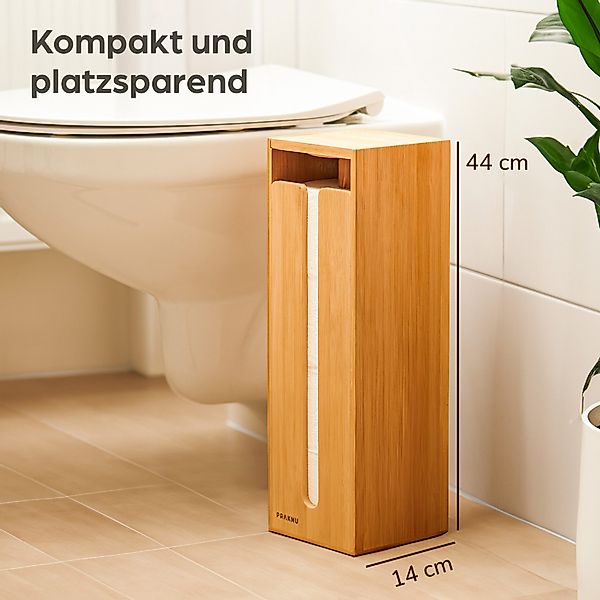 Praknu Toilettenpapierhalter Toilettenpapier Aufbewahrung Bambus - günstig online kaufen