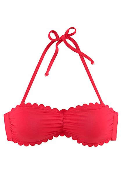LASCANA Bandeau-Bikini-Top Scallop, mit gelaserter Wellenkante günstig online kaufen