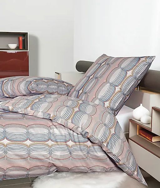 Janine Janine Mako-Satin Bettwäsche moments 98086 koralle bleu rosenholz Gr günstig online kaufen