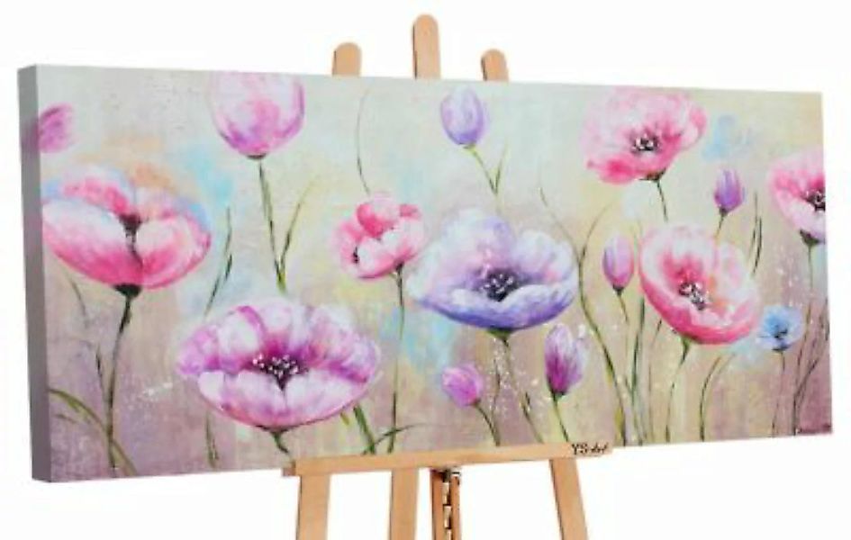 YS-Art™ "Gemälde Acryl ""Blumen"" handgemalt auf Leinwand 115x50 cm" lila G günstig online kaufen
