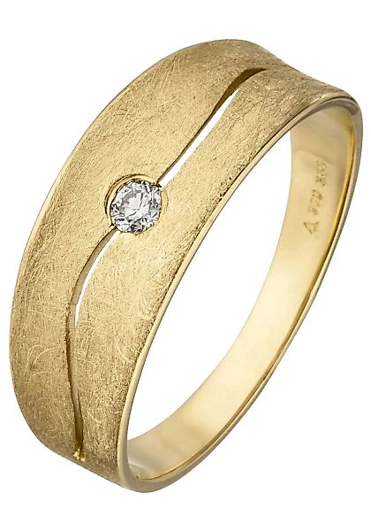 JOBO Fingerring, 585 Gold eismatt mit Diamant 0,06 ct. günstig online kaufen