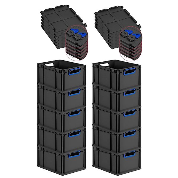 PROREGAL SuperSparSet 10x Eurobox Nextgen Color Mit Scharnierdeckel HxBxT 2 günstig online kaufen