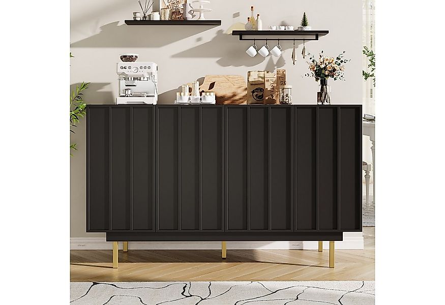 KLAM HOME Sideboard Küchenschrank Aufbewahrungsschrank mit 4 Türen 140×38,5 günstig online kaufen