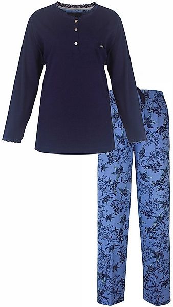 Medaillon Schlafanzug Damen Pyjama lang (2 tlg) Baumwolle günstig online kaufen