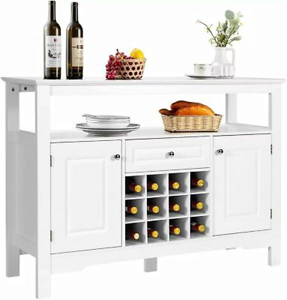 COSTWAY® Sideboard Küchenschrank mit Türen und Schubladen weiß günstig online kaufen