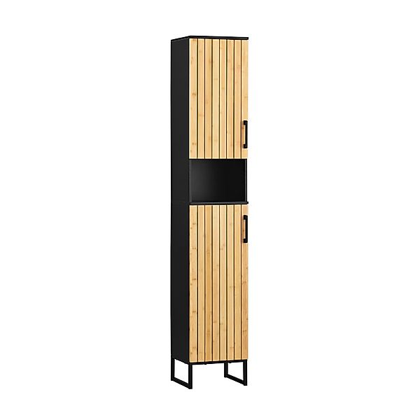 SoBuy Badezimmerschrank Hochschrank mit Verstellbaren Einlegeböden BZR201-S günstig online kaufen