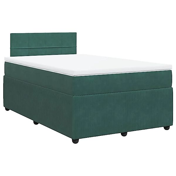 vidaXL Boxspringbett mit Matratze Dunkelgrün 120x200 cm Samt 3287713 günstig online kaufen
