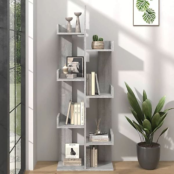 Vidaxl Bücherschrank 48x25,5x140 Cm Grau Sonoma Holzwerkstoff günstig online kaufen