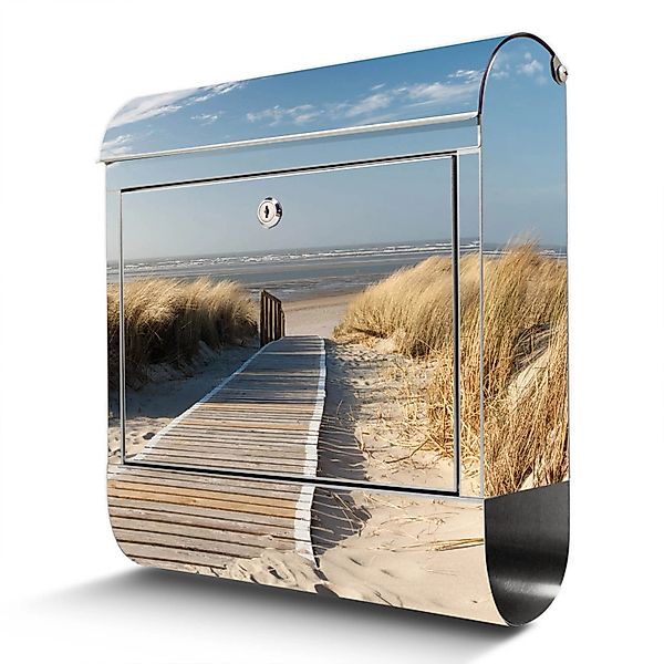 banjado Wandbriefkasten Edelstahl Dünen (Wandbriefkasten groß, günstig online kaufen
