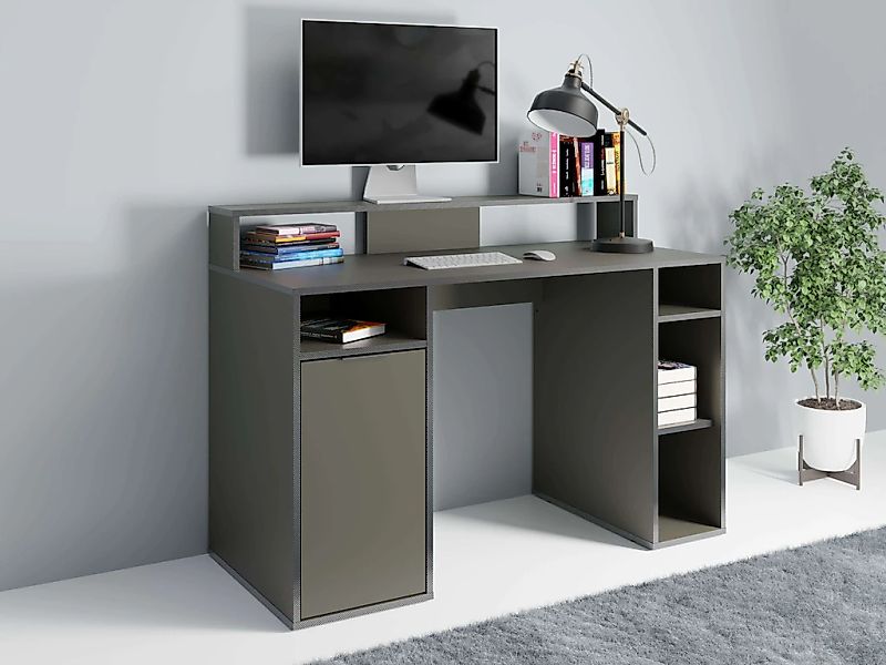 Home affaire Schreibtisch "Orem", Gamingtisch mit Tür und Monitoraufsatz, B günstig online kaufen