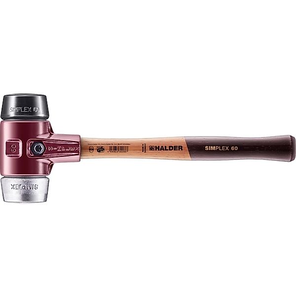 Halder Simplex Schonhammer Ø 60 mm Gummi   Weichmetall mit Tempergussgehäus günstig online kaufen