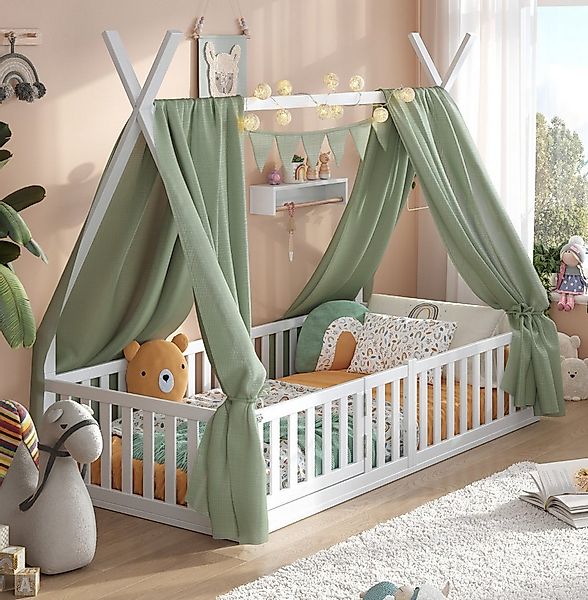 Alavya Home® Kinderbett Hausbett Bodenbett SKY SET aus Buche – FSC® 100% mi günstig online kaufen