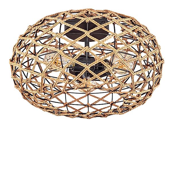 hofstein Deckenleuchte moderne Deckenlampe aus Holz/Rattan/Metall günstig online kaufen