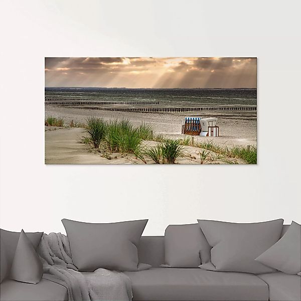 Artland Glasbild "Schwarzer Busch Strand auf Insel Poel", Strand, (1 St.) günstig online kaufen