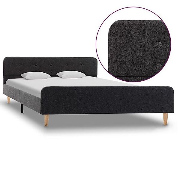 vidaXL Bettgestell Bettgestell Dunkelgrau Sackleinen 140x200 cm Bett Bettra günstig online kaufen
