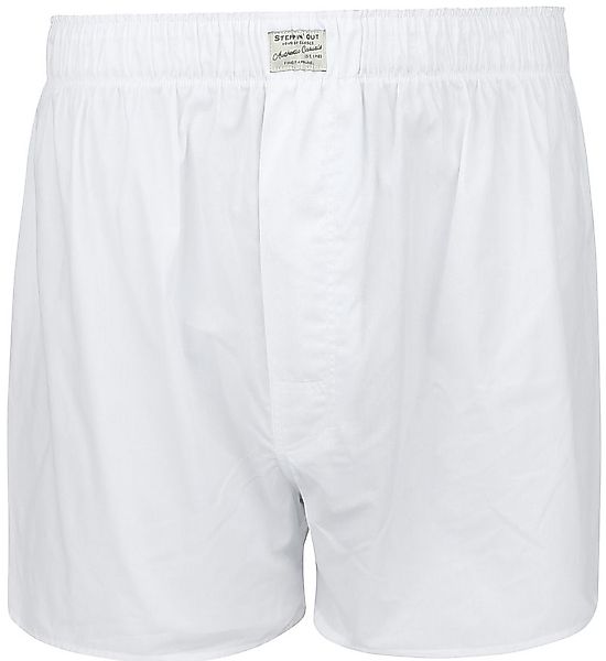 Steppin' Out Boxershort Solid Poplin Weiß - Größe M günstig online kaufen