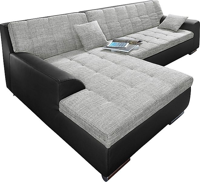 DOMO collection Ecksofa Treviso, wahlweise mit Bettfunktion, incl. Zierkiss günstig online kaufen