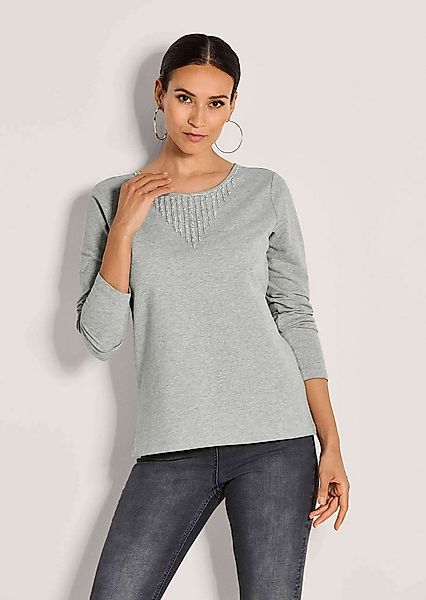 MADELEINE Langarmshirt Glamouröser Pullover, Strassakzente Rundhals-Shirt m günstig online kaufen