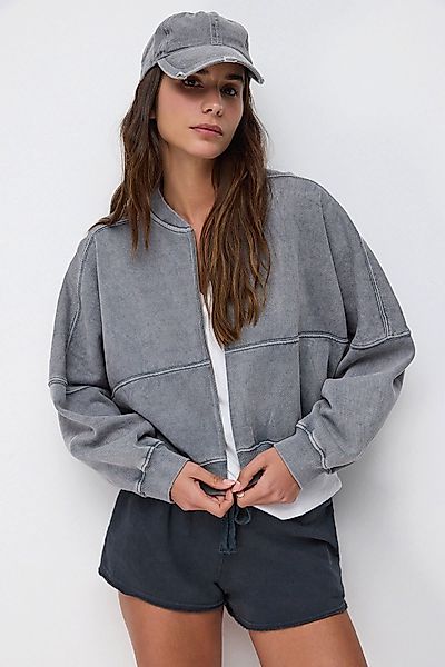 No Matter What Jeansjacke Übergroße Zip-Up günstig online kaufen