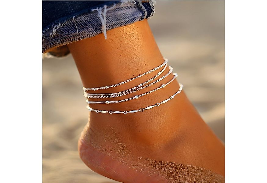 The Beauty House Fußkette Elegante Fußkette in Silberoptik, – Mehrreihige L günstig online kaufen