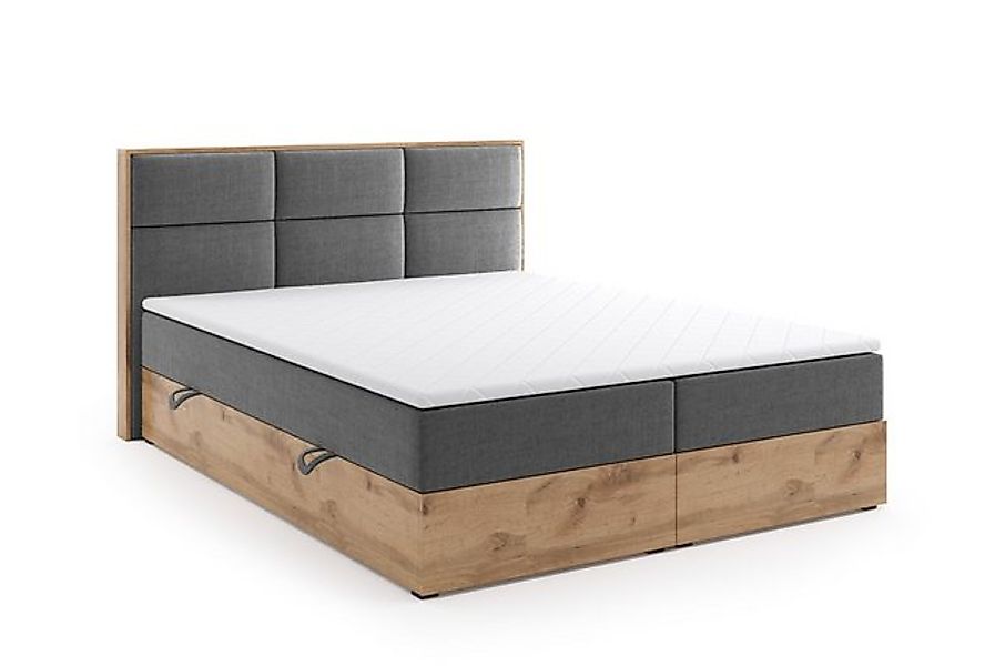 Labett Boxspringbett aus Holz im Loft-Stil günstig online kaufen