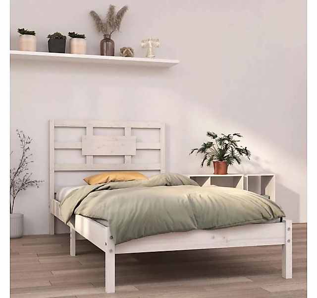 vidaXL Bett Massivholzbett Weiß 90x190 cm günstig online kaufen