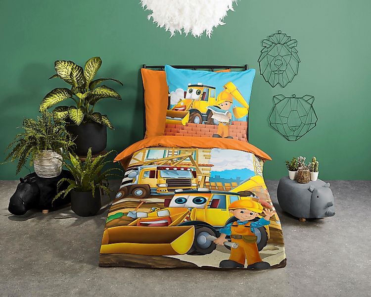 good morning Kinderbettwäsche Building, Renforcé, 2 günstig online kaufen