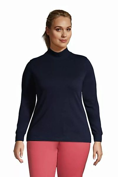 Stehkragen-Shirt in großen Größen, Damen, Größe: 52-54 Plusgrößen, Blau, Ba günstig online kaufen