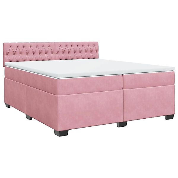 vidaXL Boxspringbett mit Matratze Rosa 200x200 cm Samt2103223 günstig online kaufen