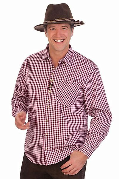 orbis Trachtenhemd Trachtenhemd - H1537 - rot, bordeaux günstig online kaufen