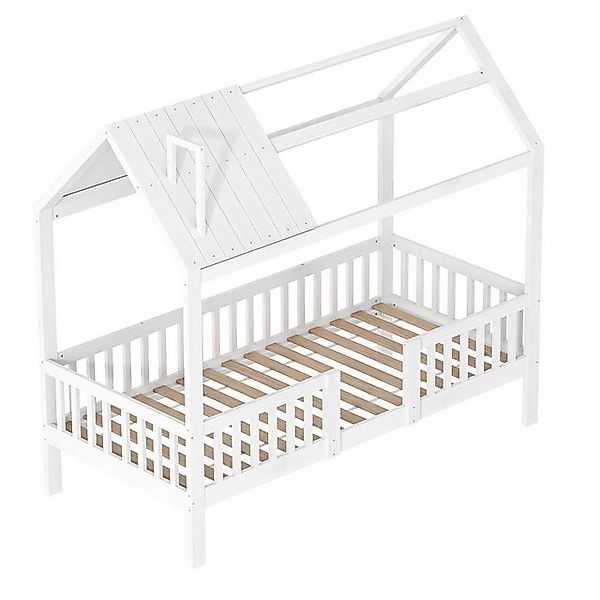 FUROKOY Hausbett Kinderbett Einzelbett Kiefernholz (Jugendbett 90x200 cm, 1 günstig online kaufen