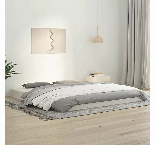furnicato Bett Massivholzbett Weiß 180x200 cm Kiefer günstig online kaufen
