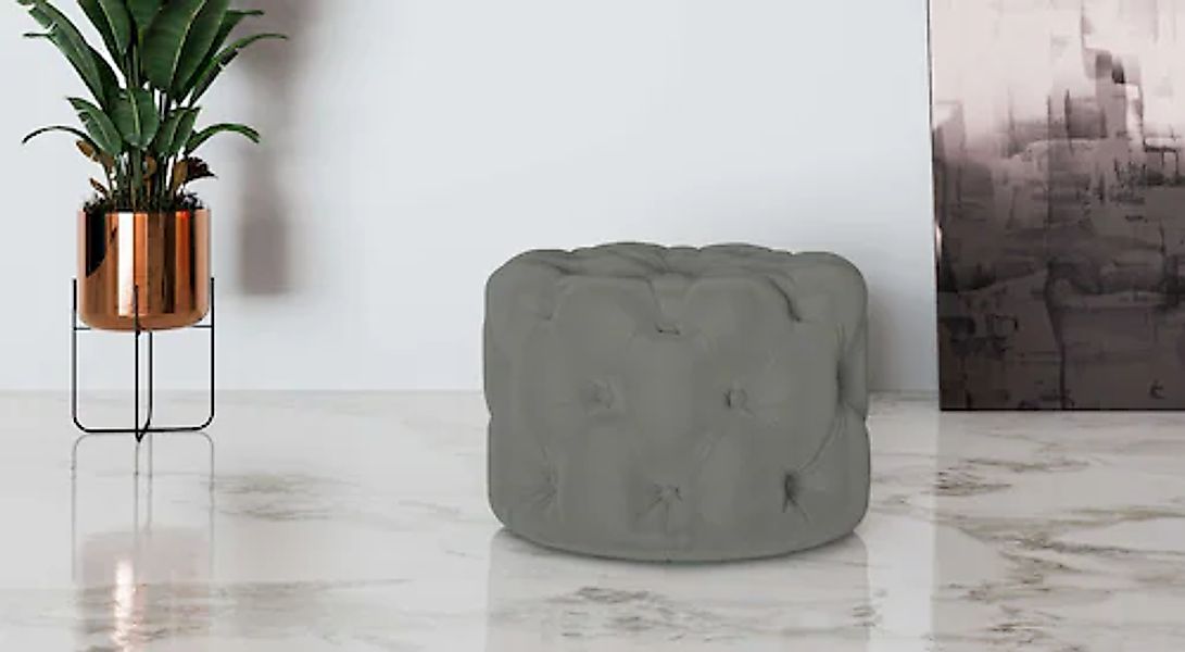 Home affaire Hocker »FOLLINA« Polsterhocker mit klassischer Chesterfield-Kn günstig online kaufen